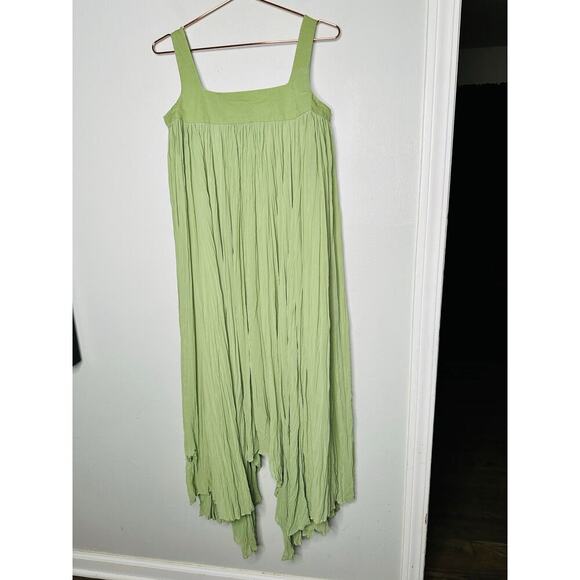 BIBHU MOHAPATRA Green Flowy Empire Maxi Shift Style Sleeveless Dress Size 2 - Picture 5 of 16